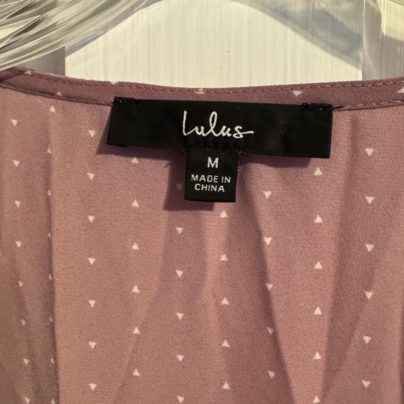 Lulu Polka Dot Wrap Dress in Mauve Size: M - Picture 4 of 10